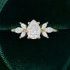 Pear-Shaped Moissanite Engagement Ring with Petal Cluster Accents (3)