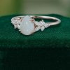 Pear Shaped Opal Engagement Ring – Moissanite Blossom Setting (2)
