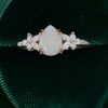 Pear Shaped Opal Engagement Ring – Moissanite Blossom Setting (3)