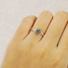 Princess Cut Alexandrite Engagement Ring with Luxurious Crossover Band Detail (2)