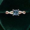 Princess Cut Alexandrite Engagement Ring with Luxurious Crossover Band Detail (5)