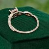Princess Cut Alexandrite Engagement Ring with Luxurious Crossover Band Detail (6)