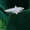 Princess Cut Lab Opal Infinity Pavé Wedding & Promise Ring (2)