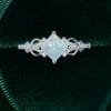 Princess Cut Lab Opal Infinity Pavé Wedding & Promise Ring (6)