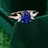 Pure Serenity Oval Cut Lab Sapphire Engagement Ring in Rose Gold Elegance (1)