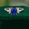 Pure Serenity Oval Cut Lab Sapphire Engagement Ring in Rose Gold Elegance (2)