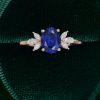 Pure Serenity Oval Cut Lab Sapphire Engagement Ring in Rose Gold Elegance (4)