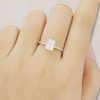 Radiant Cut Moissanite Pavé Engagement Ring in Yellow Gold (1)