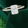 Radiant Cut Moissanite Pavé Engagement Ring in Yellow Gold (5)