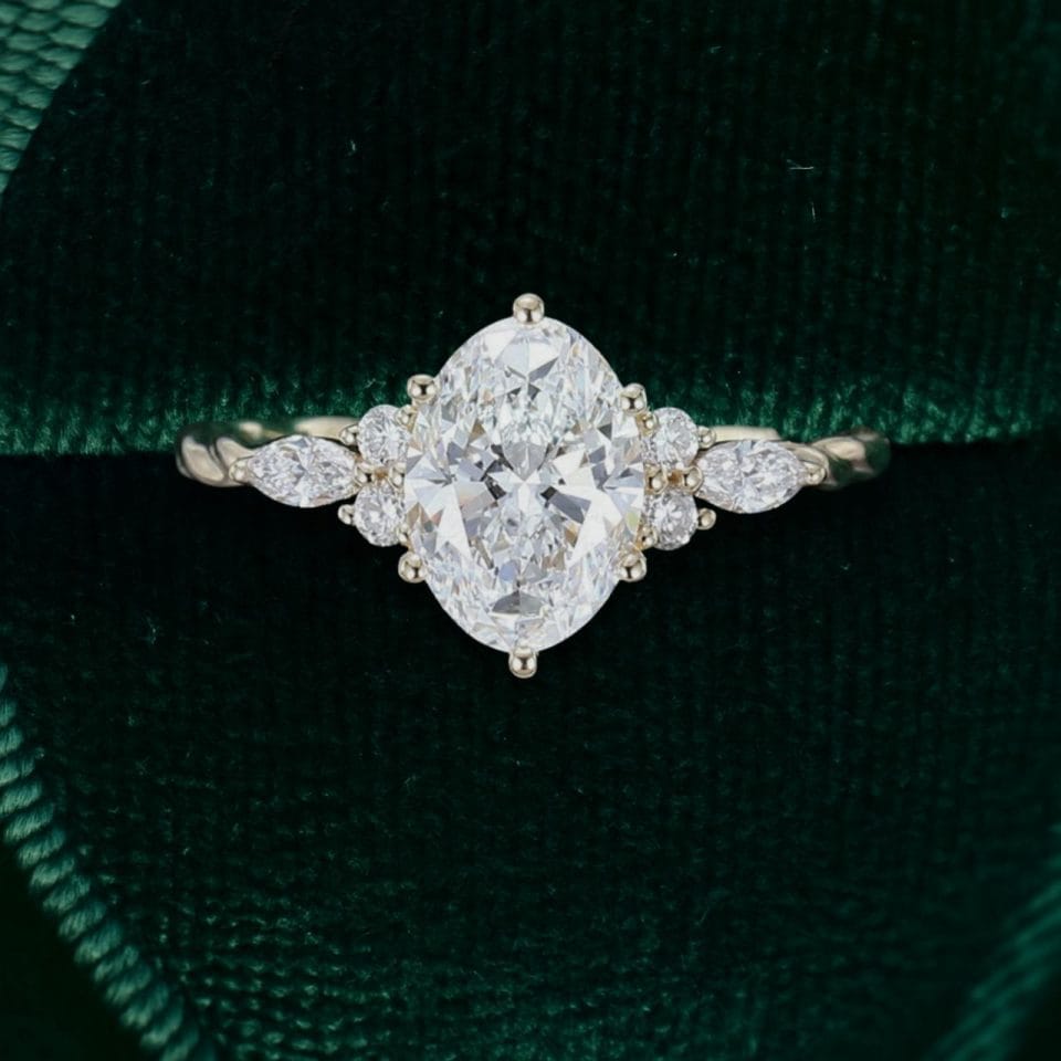 Radiant Entwine 1.5CT Oval Lab Diamond Engagement Ring with Twisted Band (4)