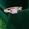 Radiant Princess Cut Pink Opal Ring – A Modern Symbol of Romance (1)