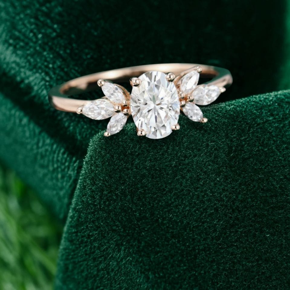 Refined Rose Gold 1CT Oval Moissanite Ring – Engagement or Anniversary Gift (1)