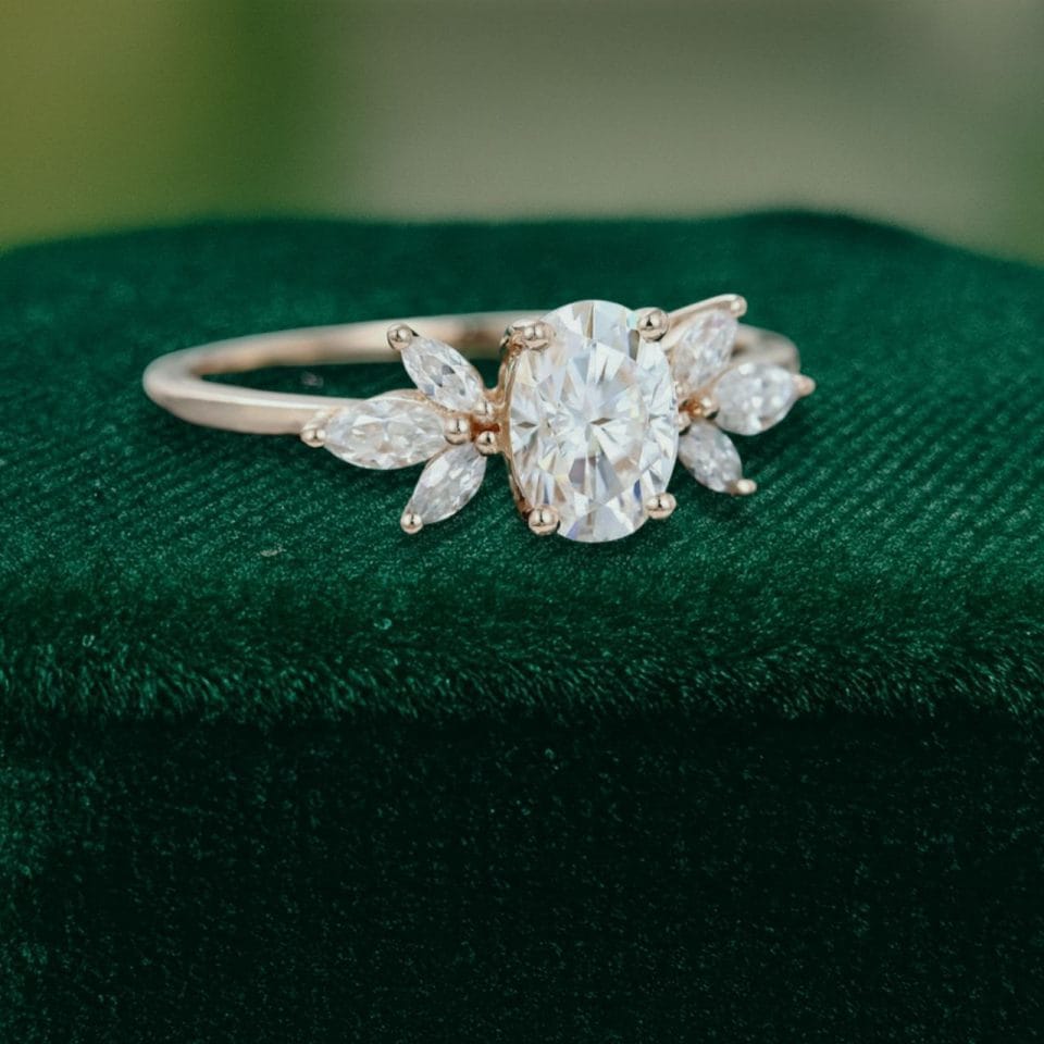 Refined Rose Gold 1CT Oval Moissanite Ring – Engagement or Anniversary Gift (3)