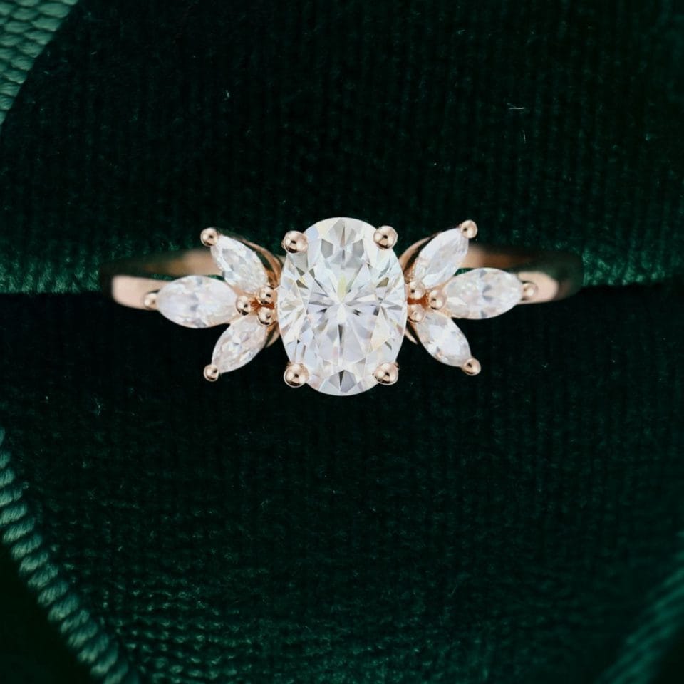 Refined Rose Gold 1CT Oval Moissanite Ring – Engagement or Anniversary Gift (4)