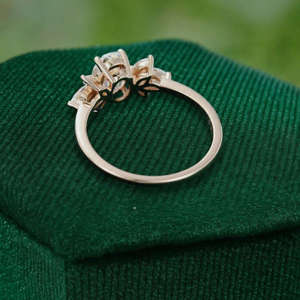 Refined Rose Gold 1CT Oval Moissanite Ring – Engagement or Anniversary Gift (5)