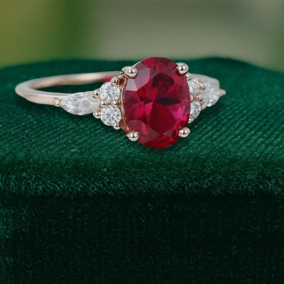 Romantic Oval Ruby Engagement Ring – Elegant Gift for Her (1)