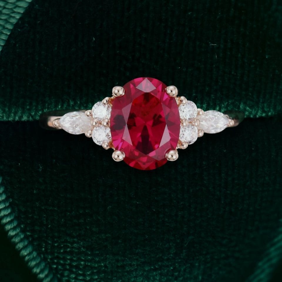 Romantic Oval Ruby Engagement Ring – Elegant Gift for Her (2)