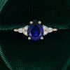 Romantic Pear Shaped Lab Sapphire Engagement Ring in Warm Yellow Gold (3)