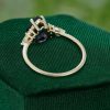 Romantic Pear Shaped Lab Sapphire Engagement Ring in Warm Yellow Gold (4)