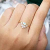 Romantic Vintage Marquise Moonstone Engagement Ring in Yellow Gold .0