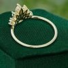 Romantic Vintage Marquise Moonstone Engagement Ring in Yellow Gold (5)