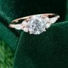 Round Cut Gray Moissanite Engagement Ring In Rose Gold (5)
