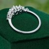 Snowdrift Round Cut Moissanite Engagement Ring with Symmetrical Cluster Design (4)