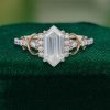Sophisticated Elongated Hexagon Moissanite Infinity Pavé Ring (2)