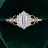 Sophisticated Elongated Hexagon Moissanite Infinity Pavé Ring (4)