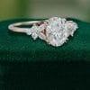Sophisticated Oval Moissanite Engagement Ring with Double Claw Blossom Detail (3)