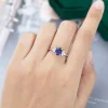 Sophisticated Pear Shaped Lab Sapphire Ring – White Gold Elegance.0