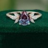 Sophisticated Rose Gold Pear Cut Alexandrite Engagement Ring (2)