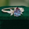 Sophisticated Rose Gold Pear Cut Alexandrite Engagement Ring (3)