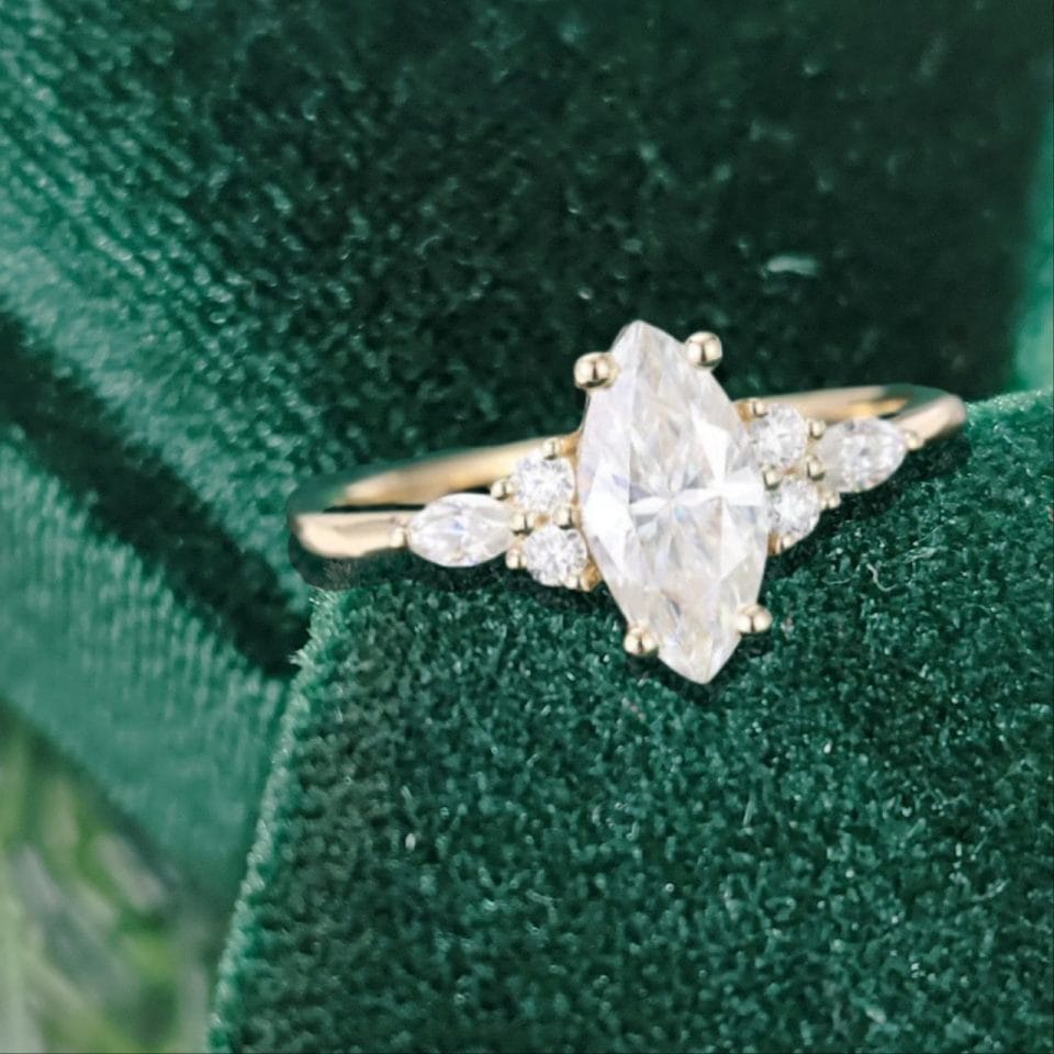 The Classic Cluster Marquise Moissanite Ring 1 Carat of Refined Brilliance (5)