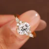 Timeless Oval Cut Moissanite Engagement Ring 1.5 Carat with Side Stone Accents (1)