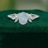 Timeless Oval Natural Opal Engagement Ring – Moonstone Accented Design (2)