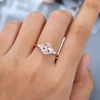 Timeless Pear Shaped Morganite and Diamond Ring in Rose Gold .0