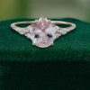 Timeless Pear Shaped Morganite and Diamond Ring in Rose Gold (1)