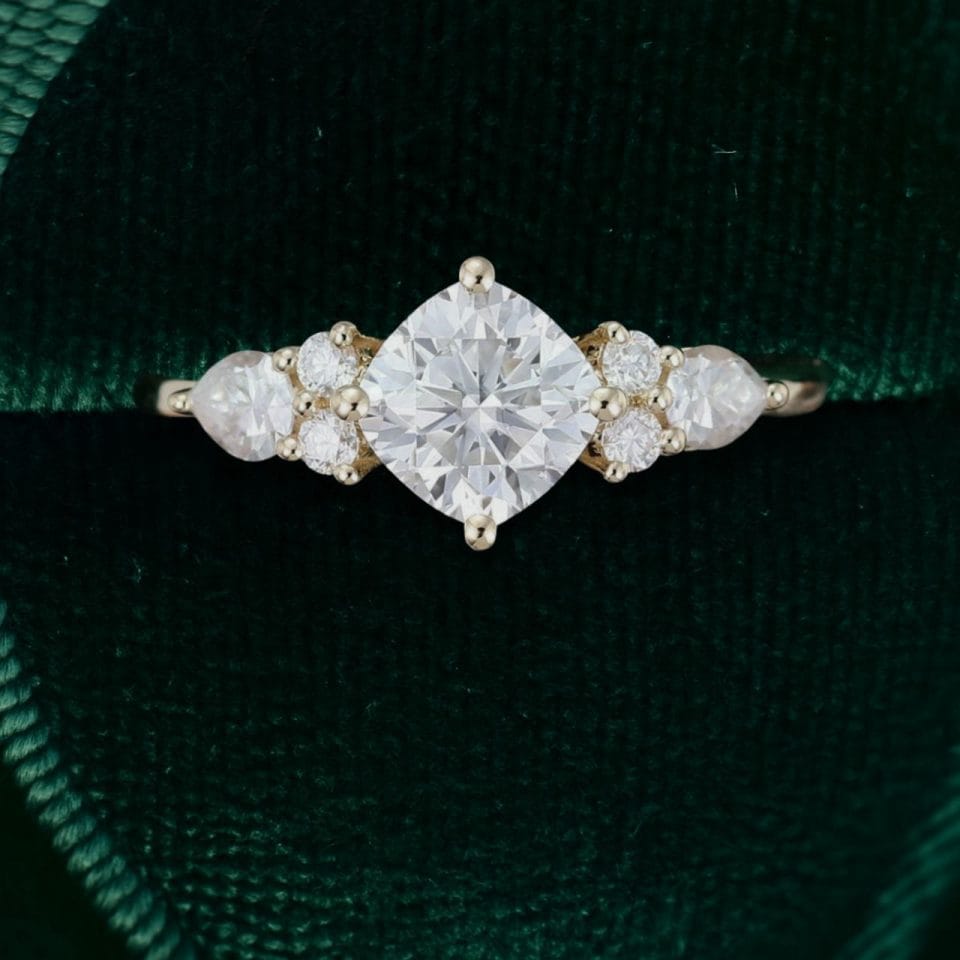 Timeless Yellow Gold Engagement Ring with Cushion Cut Moissanite (4)