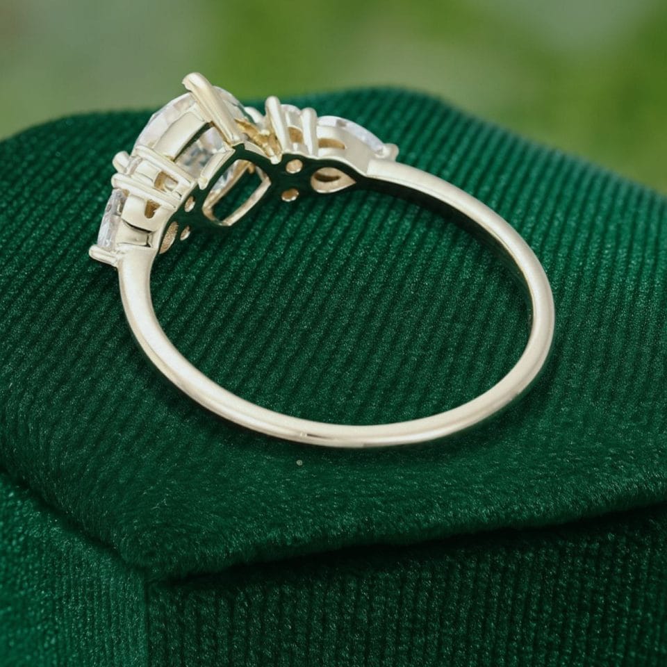Timeless Yellow Gold Engagement Ring with Cushion Cut Moissanite (5)