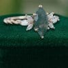 Twist Band Engagement Ring with Marquise-Cut Moss Agate (2)