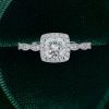 Unique Cushion Cut Moissanite Halo Engagement Ring – Vintage-Inspired Bridal Ring (4)
