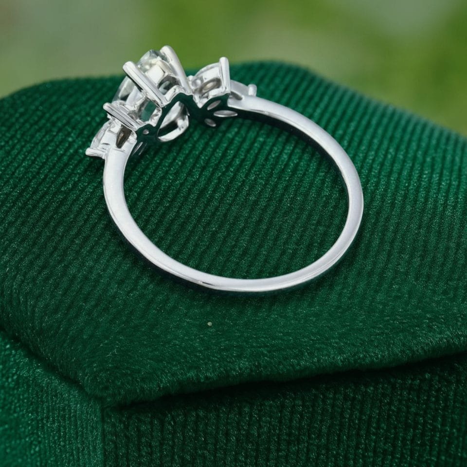 Unique Teardrop Green Amethyst Engagement Ring (4)