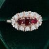 Victorian-Inspired Ruby & Diamond Cluster Engagement Ring with Evil Eye Motif (1)