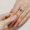 Vintage-Inspired Emerald Cut Purple Sapphire Halo Ring with Intricate Filigree and Milgrain Detailing (2)