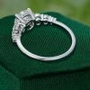White Gold Round Cut Moissanite Engagement Ring with Gradient Side Stones (4)
