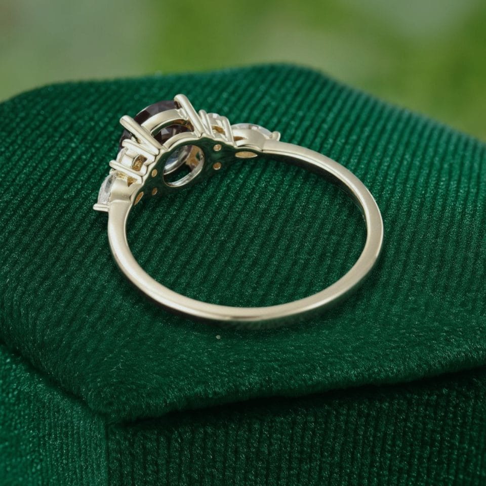 Yellow Gold Engagement Ring with Alexandrite Center Stone (5)