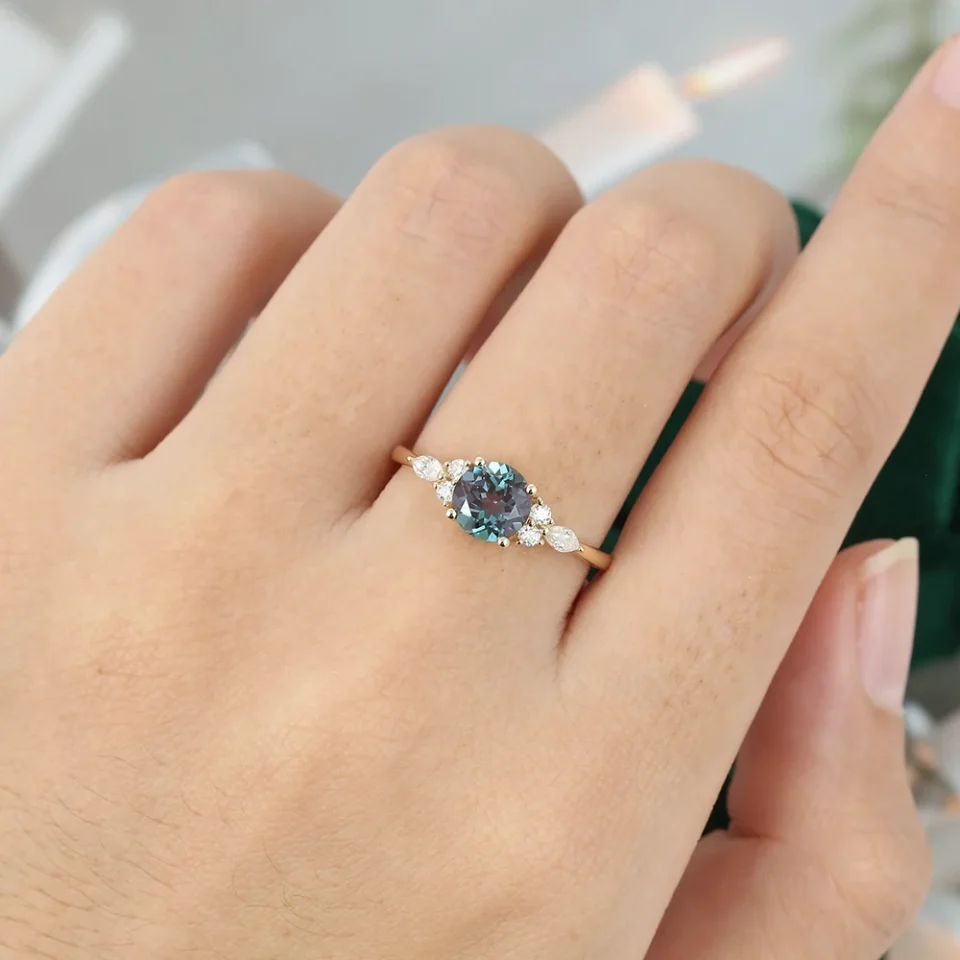 Yellow Gold Engagement Ring with Alexandrite Center Stone.0