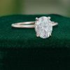 2 Carat Oval Moissanite Hidden Halo Ring in Classic Solitaire Style (3)