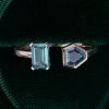 Alexandrite Two-Stone Open Ring in Emerald & Shield Cuts (4)